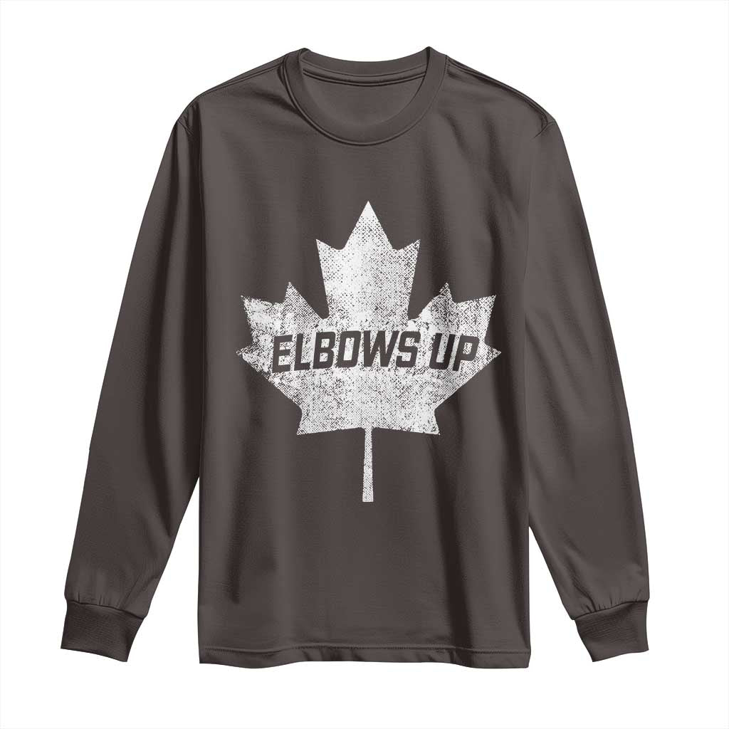 Elbows Up Canada Long Sleeve Shirt True North Strong and Free Maple Leaf Proud Canadian