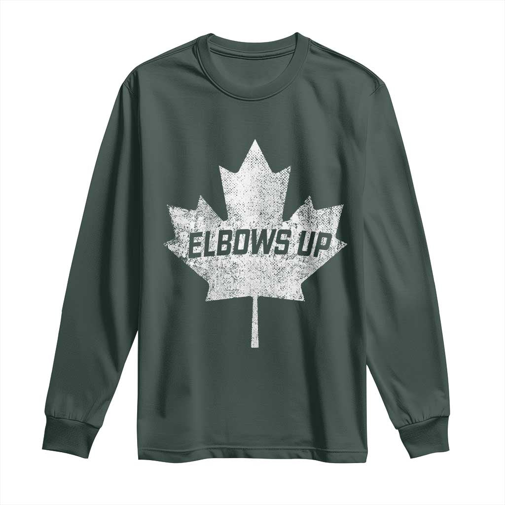 Elbows Up Canada Long Sleeve Shirt True North Strong and Free Maple Leaf Proud Canadian