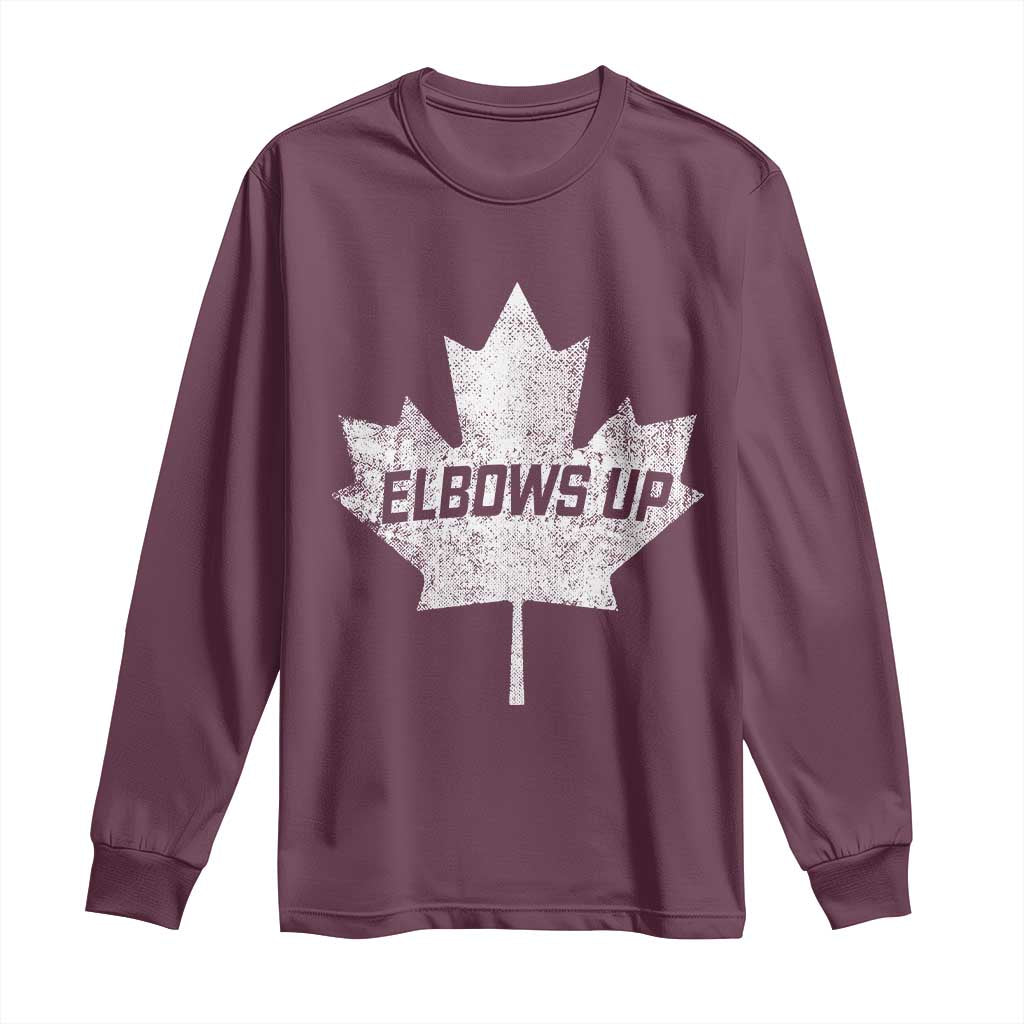 Elbows Up Canada Long Sleeve Shirt True North Strong and Free Maple Leaf Proud Canadian