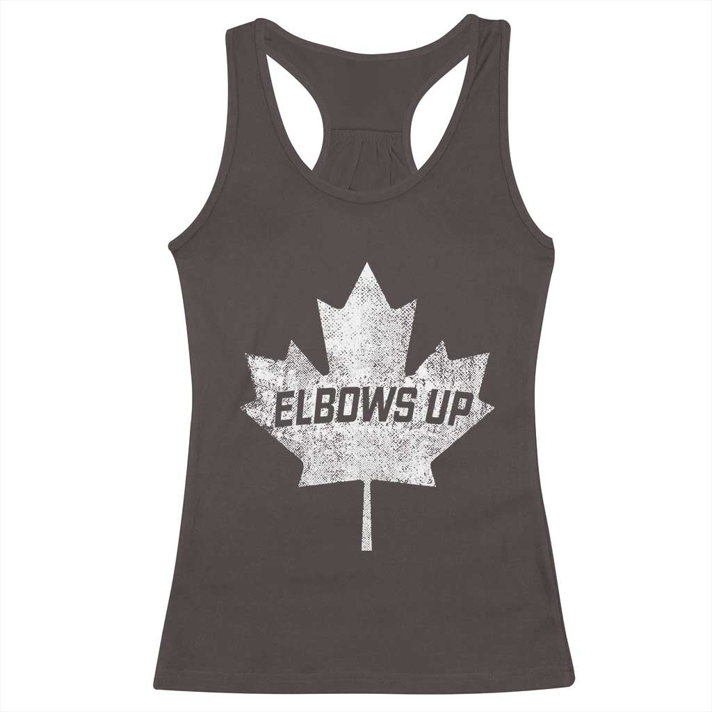 Elbows Up Canada Racerback Tank Top True North Strong and Free Maple Leaf Proud Canadian