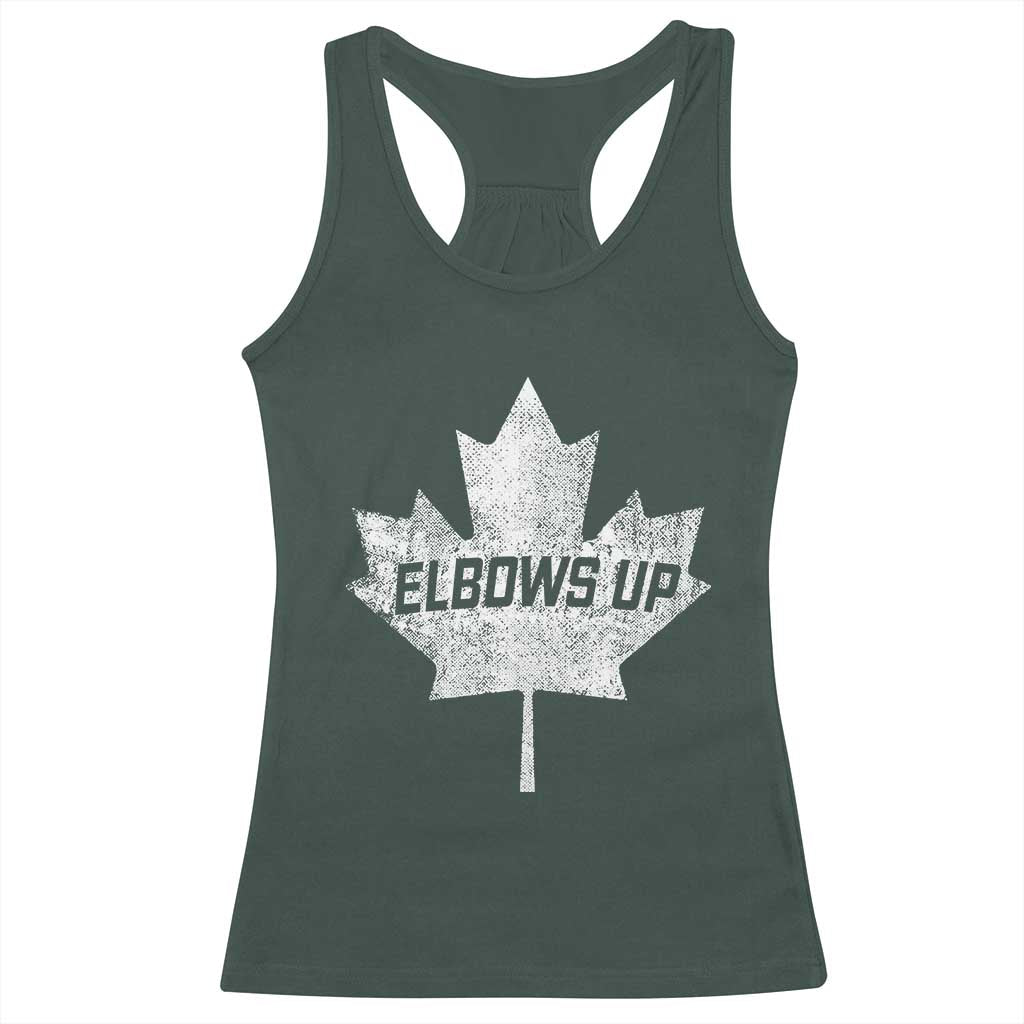 Elbows Up Canada Racerback Tank Top True North Strong and Free Maple Leaf Proud Canadian