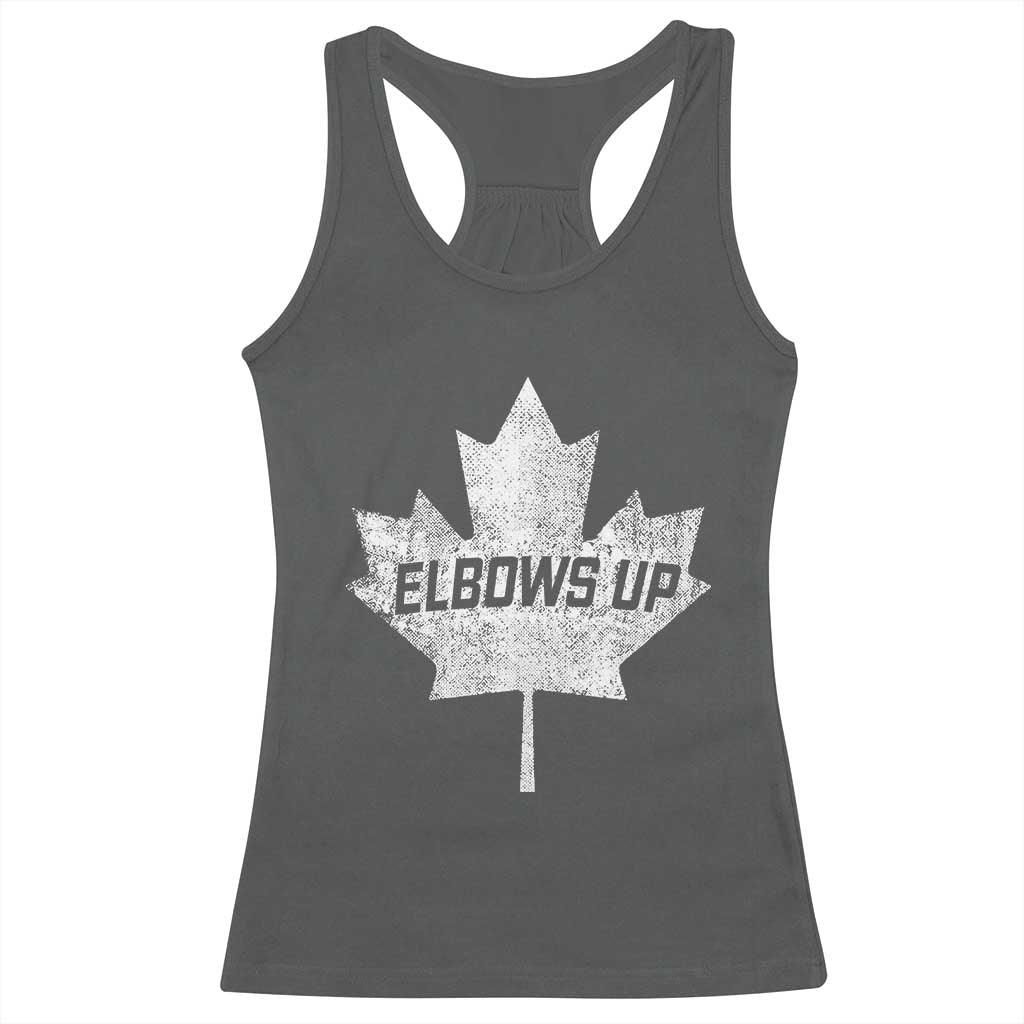 Elbows Up Canada Racerback Tank Top True North Strong and Free Maple Leaf Proud Canadian