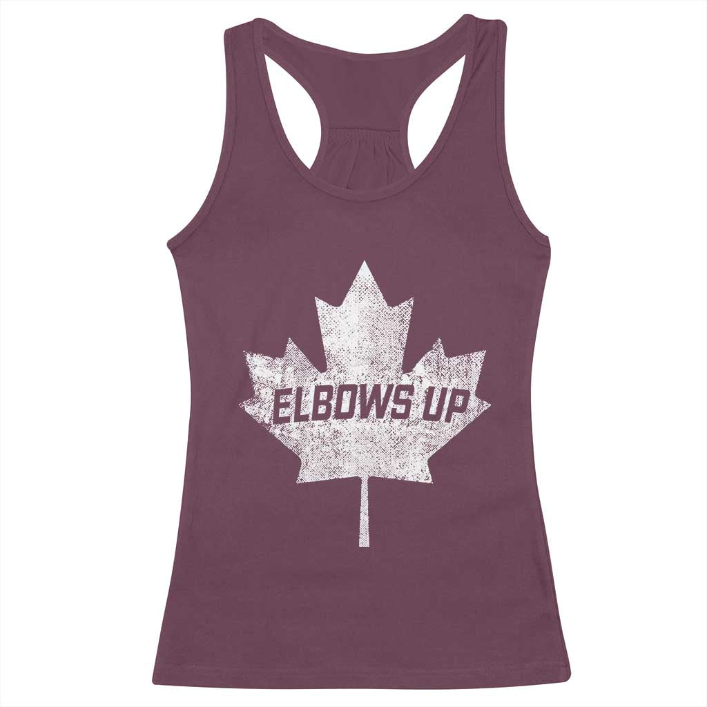 Elbows Up Canada Racerback Tank Top True North Strong and Free Maple Leaf Proud Canadian