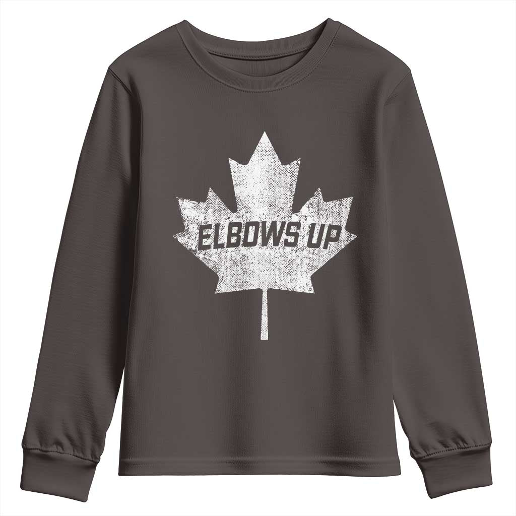 Elbows Up Canada Youth Sweatshirt True North Strong and Free Maple Leaf Proud Canadian