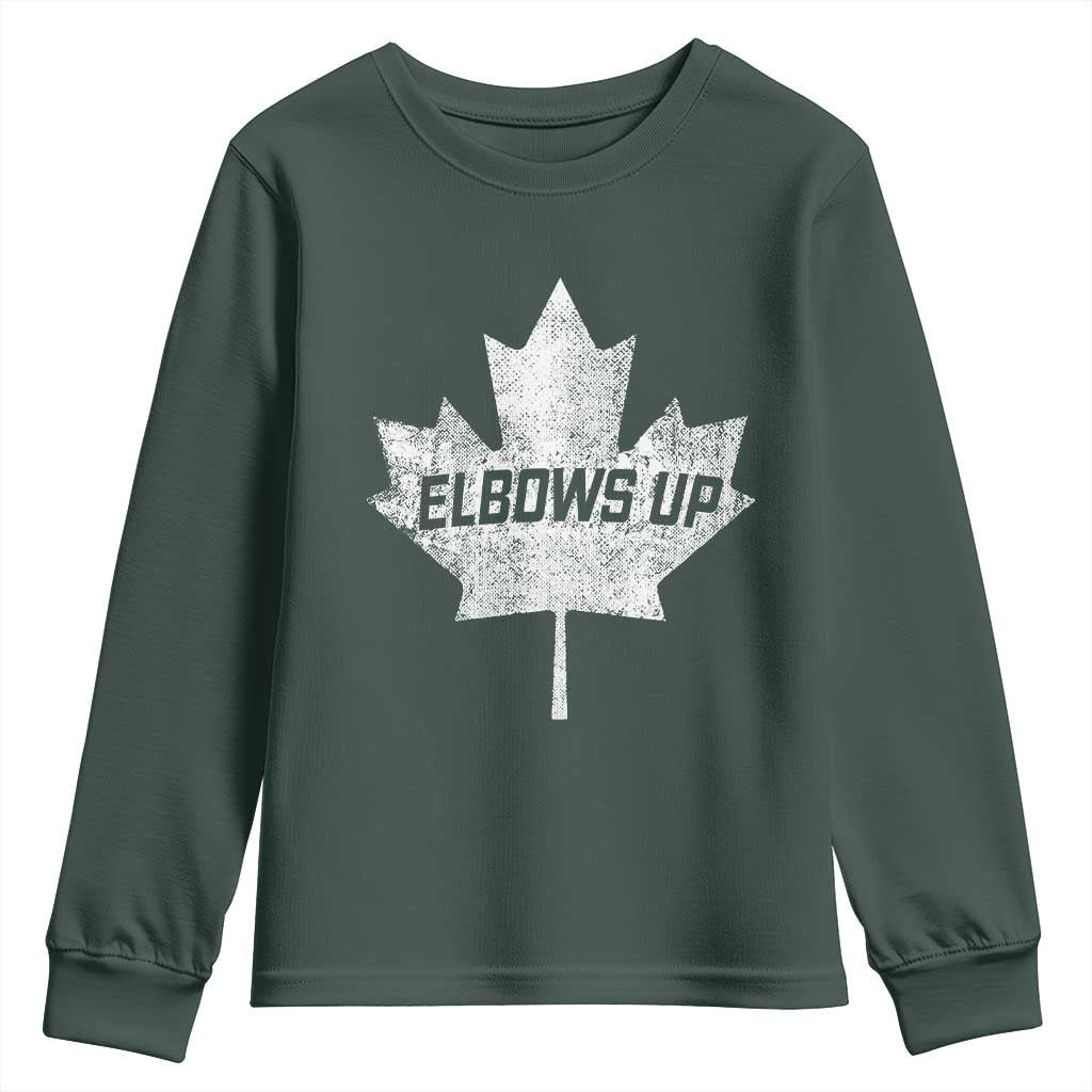 Elbows Up Canada Youth Sweatshirt True North Strong and Free Maple Leaf Proud Canadian