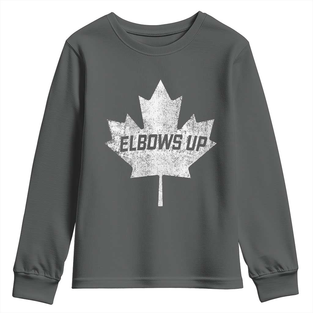 Elbows Up Canada Youth Sweatshirt True North Strong and Free Maple Leaf Proud Canadian