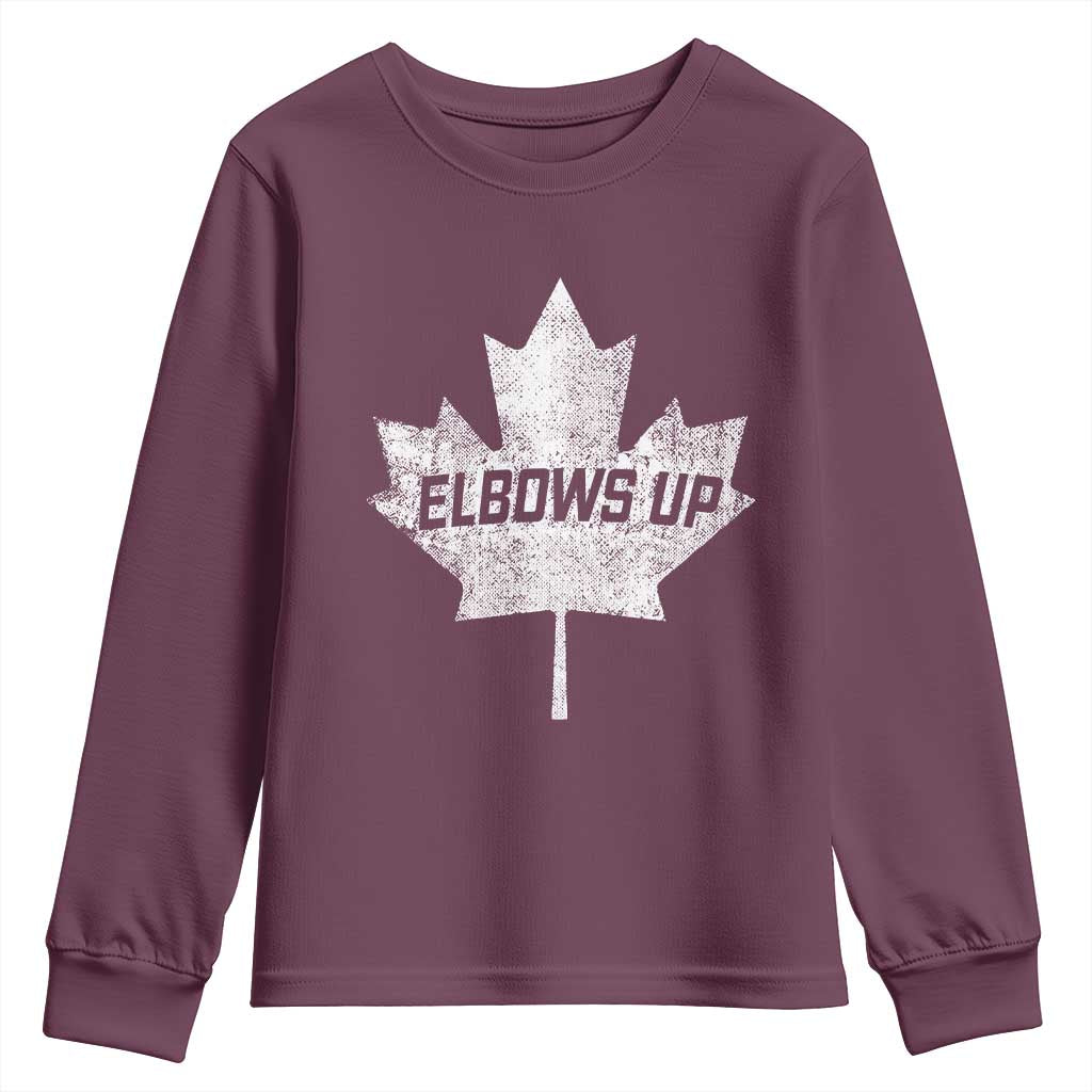 Elbows Up Canada Youth Sweatshirt True North Strong and Free Maple Leaf Proud Canadian