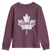 Elbows Up Canada Youth Sweatshirt True North Strong and Free Maple Leaf Proud Canadian