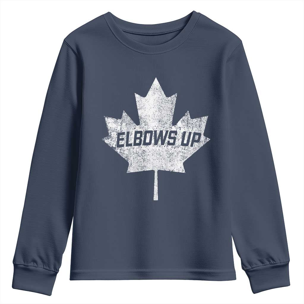 Elbows Up Canada Youth Sweatshirt True North Strong and Free Maple Leaf Proud Canadian