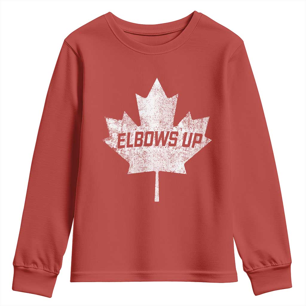 Elbows Up Canada Youth Sweatshirt True North Strong and Free Maple Leaf Proud Canadian