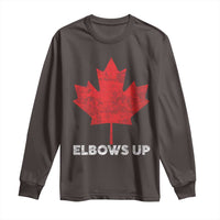 Elbows Up Canada Strong Long Sleeve Shirt Maple Leaf Proud Canadian