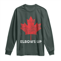 Elbows Up Canada Strong Long Sleeve Shirt Maple Leaf Proud Canadian