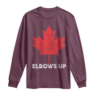 Elbows Up Canada Strong Long Sleeve Shirt Maple Leaf Proud Canadian