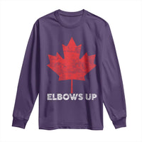 Elbows Up Canada Strong Long Sleeve Shirt Maple Leaf Proud Canadian