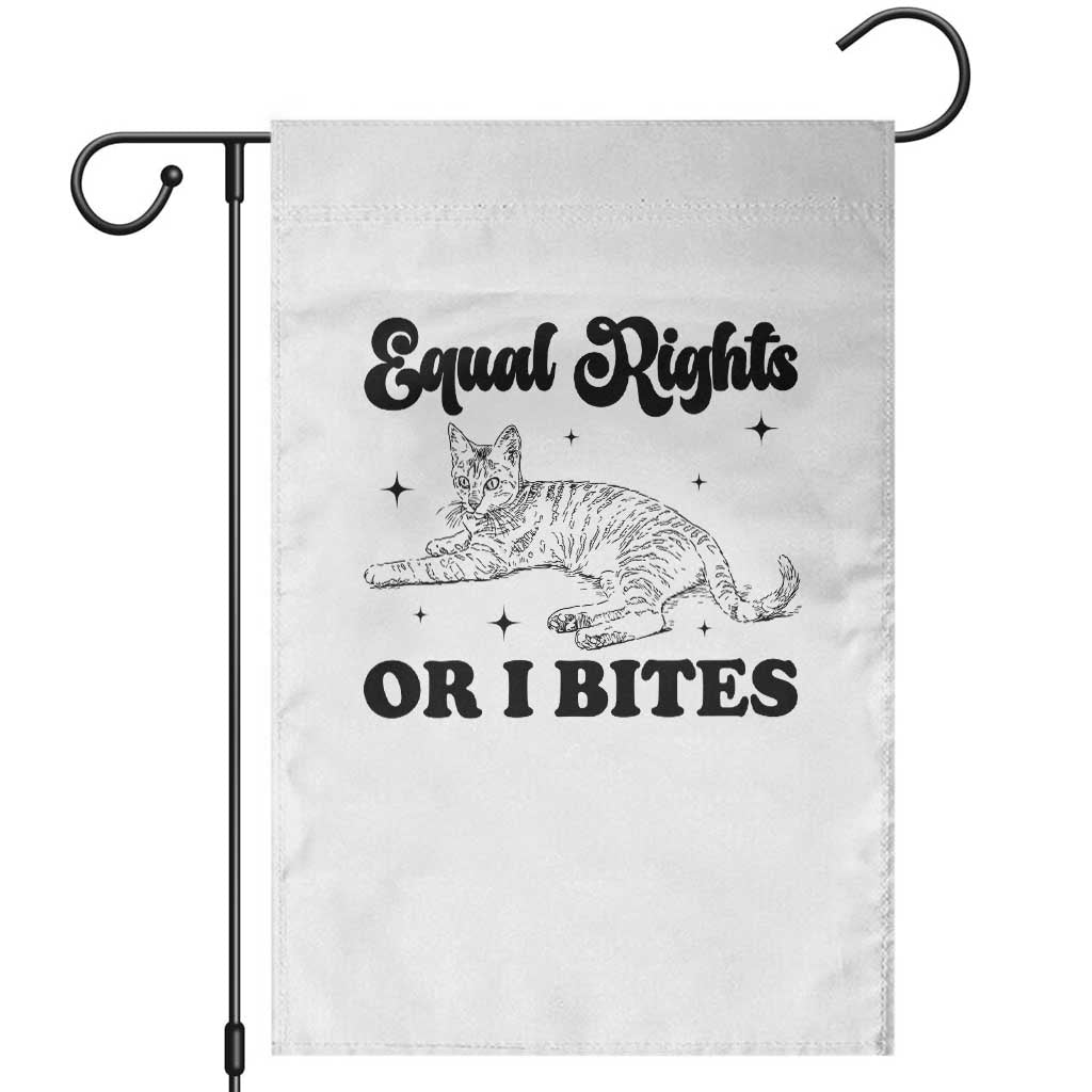 Feminist Cat Garden Flag Equal Rights or I Bites Human Rights - Wonder Print Shop