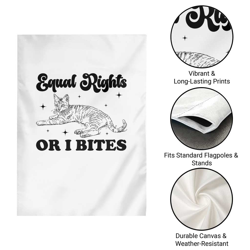 Feminist Cat Garden Flag Equal Rights or I Bites Human Rights - Wonder Print Shop