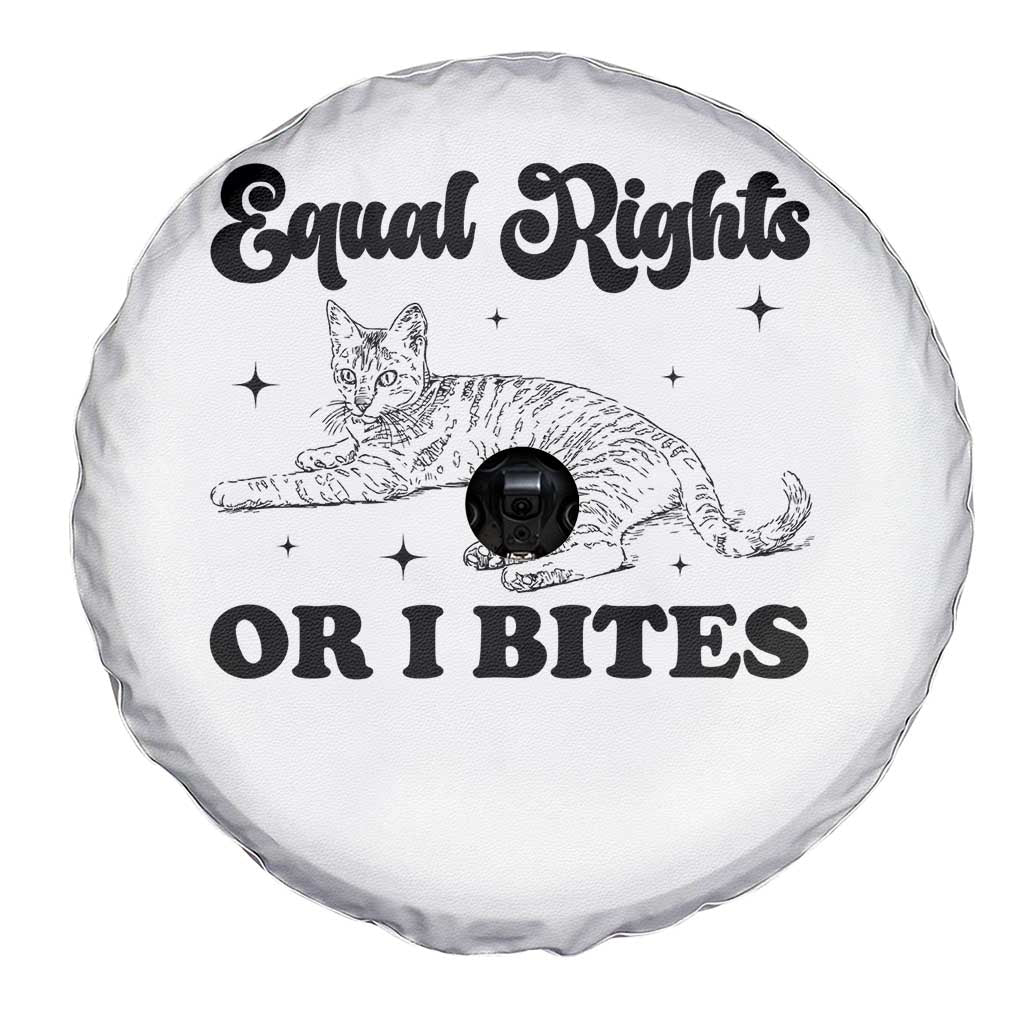 Feminist Cat Spare Tire Cover Equal Rights or I Bites Human Rights - Wonder Print Shop