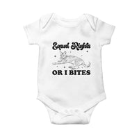 Feminist Cat Baby Onesie Equal Rights or I Bites Human Rights - Wonder Print Shop