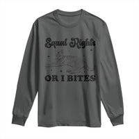 Feminist Cat Long Sleeve Shirt Equal Rights or I Bites Human Rights - Wonder Print Shop