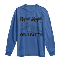 Feminist Cat Long Sleeve Shirt Equal Rights or I Bites Human Rights - Wonder Print Shop