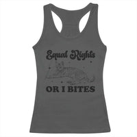 Feminist Cat Racerback Tank Top Equal Rights or I Bites Human Rights - Wonder Print Shop