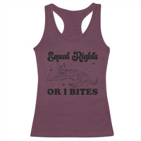 Feminist Cat Racerback Tank Top Equal Rights or I Bites Human Rights - Wonder Print Shop