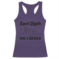 Feminist Cat Racerback Tank Top Equal Rights or I Bites Human Rights - Wonder Print Shop
