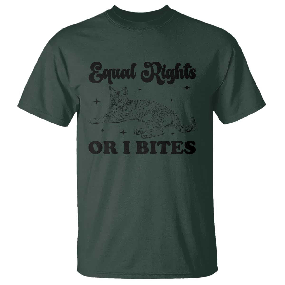 Feminist Cat T Shirt Equal Rights or I Bites Human Rights - Wonder Print Shop