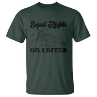 Feminist Cat T Shirt Equal Rights or I Bites Human Rights - Wonder Print Shop