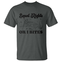 Feminist Cat T Shirt Equal Rights or I Bites Human Rights - Wonder Print Shop