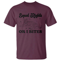 Feminist Cat T Shirt Equal Rights or I Bites Human Rights - Wonder Print Shop