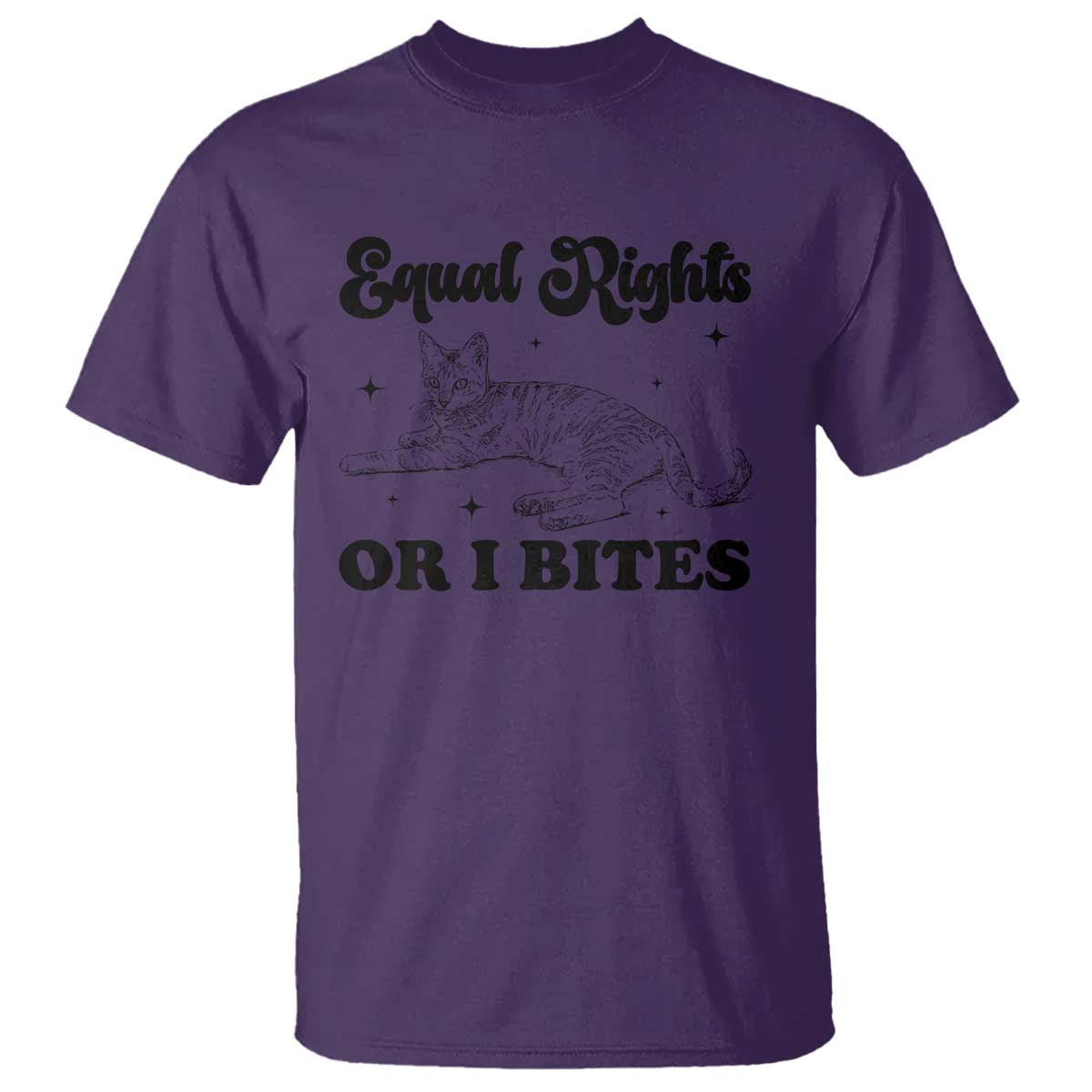 Feminist Cat T Shirt Equal Rights or I Bites Human Rights - Wonder Print Shop