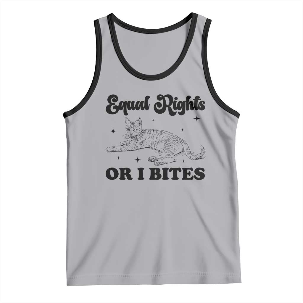 Feminist Cat Tank Top Equal Rights or I Bites Human Rights - Wonder Print Shop