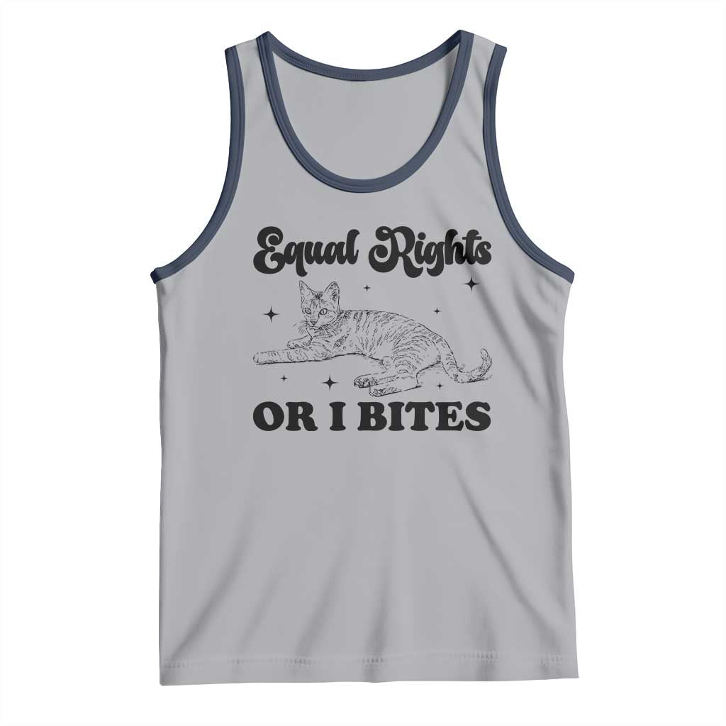 Feminist Cat Tank Top Equal Rights or I Bites Human Rights - Wonder Print Shop
