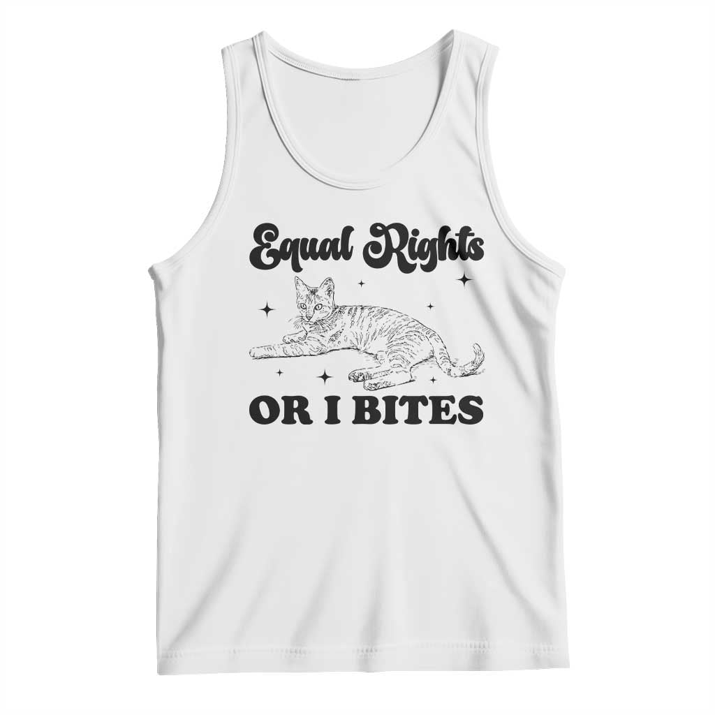 Feminist Cat Tank Top Equal Rights or I Bites Human Rights - Wonder Print Shop