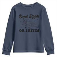 Feminist Cat Youth Sweatshirt Equal Rights or I Bites Human Rights - Wonder Print Shop