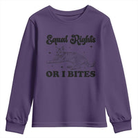 Feminist Cat Youth Sweatshirt Equal Rights or I Bites Human Rights - Wonder Print Shop