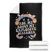 Ask Me About My Explosive Diarrhea Throw Blanket Funny Edgy Adult Humor - Wonder Print Shop