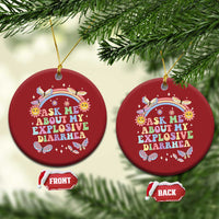 Ask Me About My Explosive Diarrhea Christmas Ornament Funny Edgy Adult Humor - Wonder Print Shop