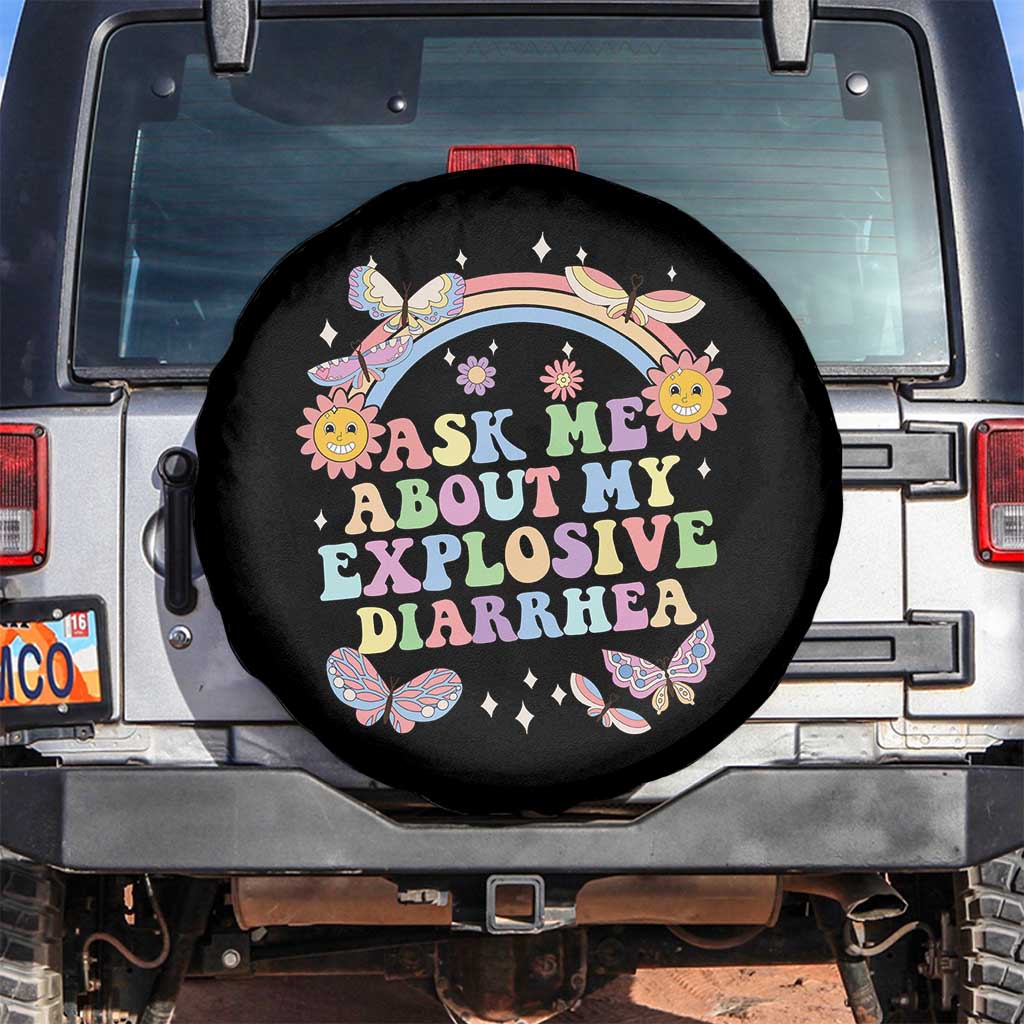 Ask Me About My Explosive Diarrhea Spare Tire Cover Funny Edgy Adult Humor - Wonder Print Shop