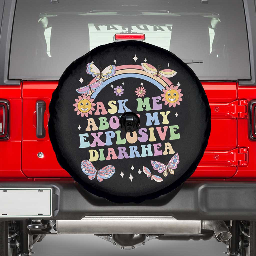 Ask Me About My Explosive Diarrhea Spare Tire Cover Funny Edgy Adult Humor - Wonder Print Shop
