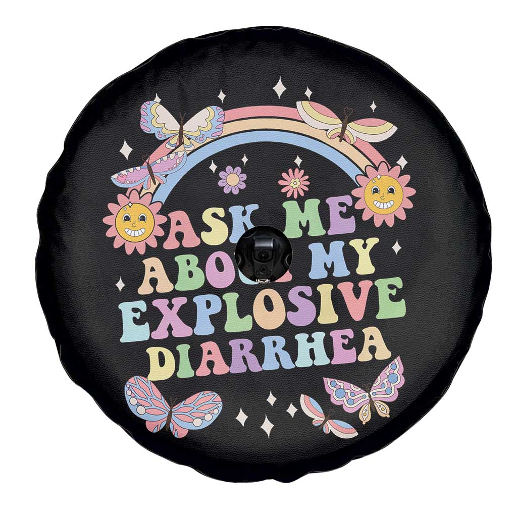 Ask Me About My Explosive Diarrhea Spare Tire Cover Funny Edgy Adult Humor - Wonder Print Shop