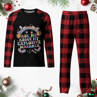 Ask Me About My Explosive Diarrhea Plaid Pajama Set Funny Edgy Adult Humor - Wonder Print Shop