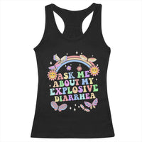 Ask Me About My Explosive Diarrhea Racerback Tank Top Funny Edgy Adult Humor - Wonder Print Shop