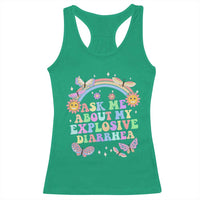 Ask Me About My Explosive Diarrhea Racerback Tank Top Funny Edgy Adult Humor - Wonder Print Shop