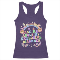 Ask Me About My Explosive Diarrhea Racerback Tank Top Funny Edgy Adult Humor - Wonder Print Shop