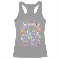 Ask Me About My Explosive Diarrhea Racerback Tank Top Funny Edgy Adult Humor - Wonder Print Shop