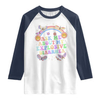 Ask Me About My Explosive Diarrhea Raglan Shirt Funny Edgy Adult Humor - Wonder Print Shop