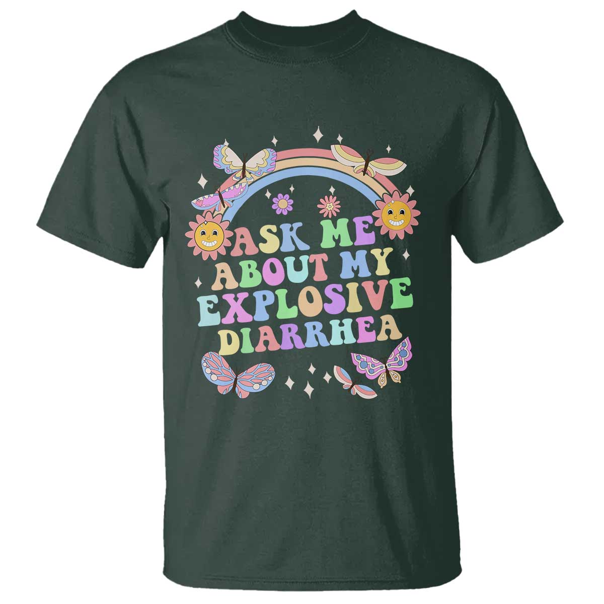 Ask Me About My Explosive Diarrhea T Shirt Funny Edgy Adult Humor - Wonder Print Shop