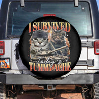Tummy Ache Survivor Cat Meme Spare Tire Cover Funny Saying Cats Bootleg - Wonder Print Shop